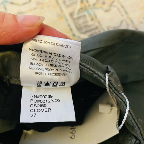 ANTHROPOLOGIE LEVEL 99 NWT Clover Army Green Pants - Picture 7 of 7